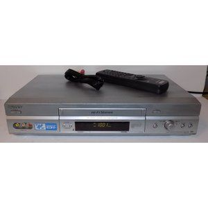 Sony Slv-N750 Hi Fi Stereo VHS VCR Vhs Player with Remote Control and Cables
